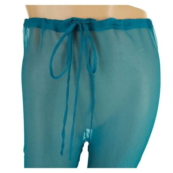 Dries Van Noten Silk Pacha Trousers Size 40 US 8 Womens Green Pants $595 - Picture 4 of 13